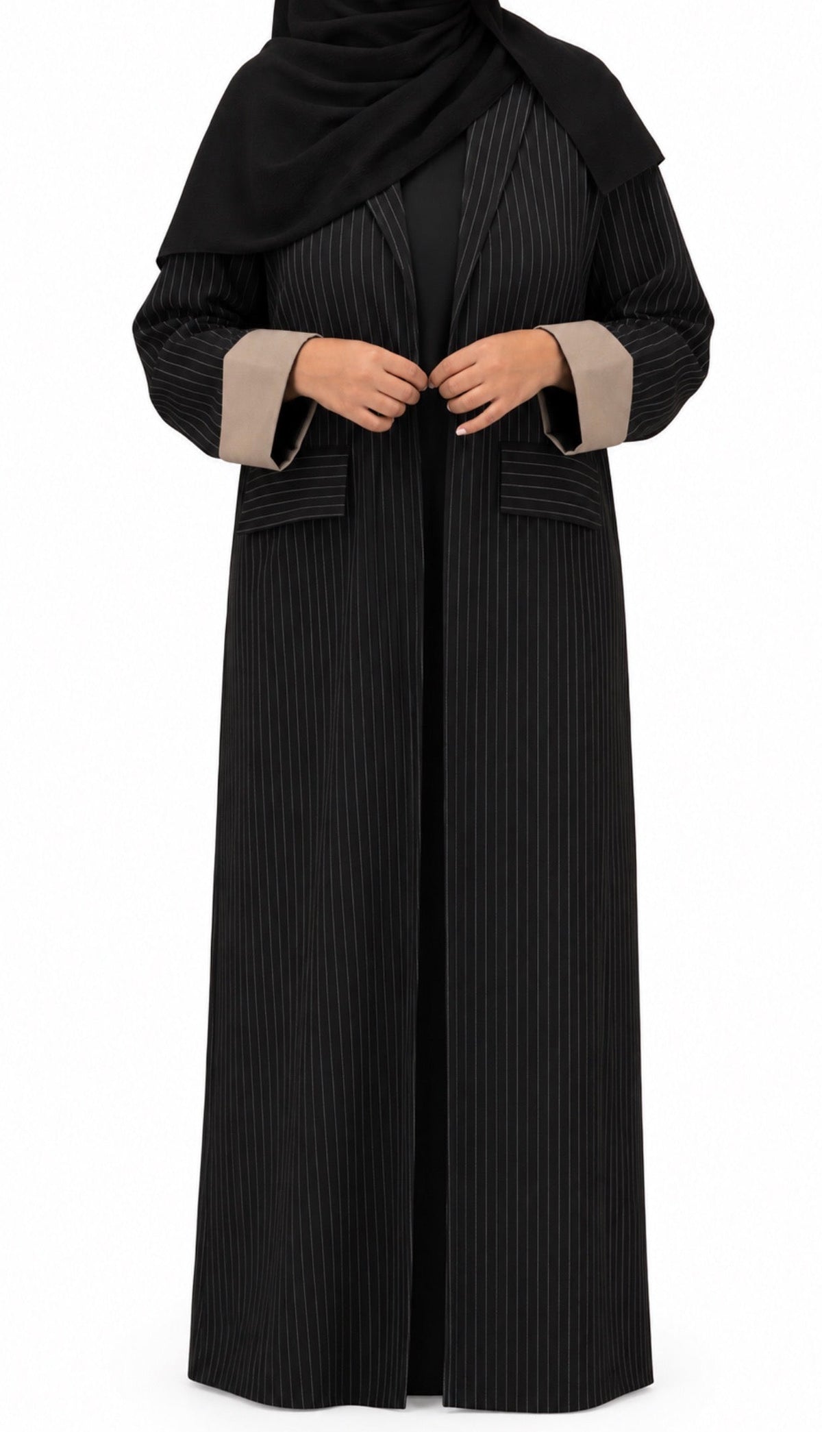 Pinstripe Coat Abaya (Pre-Order)