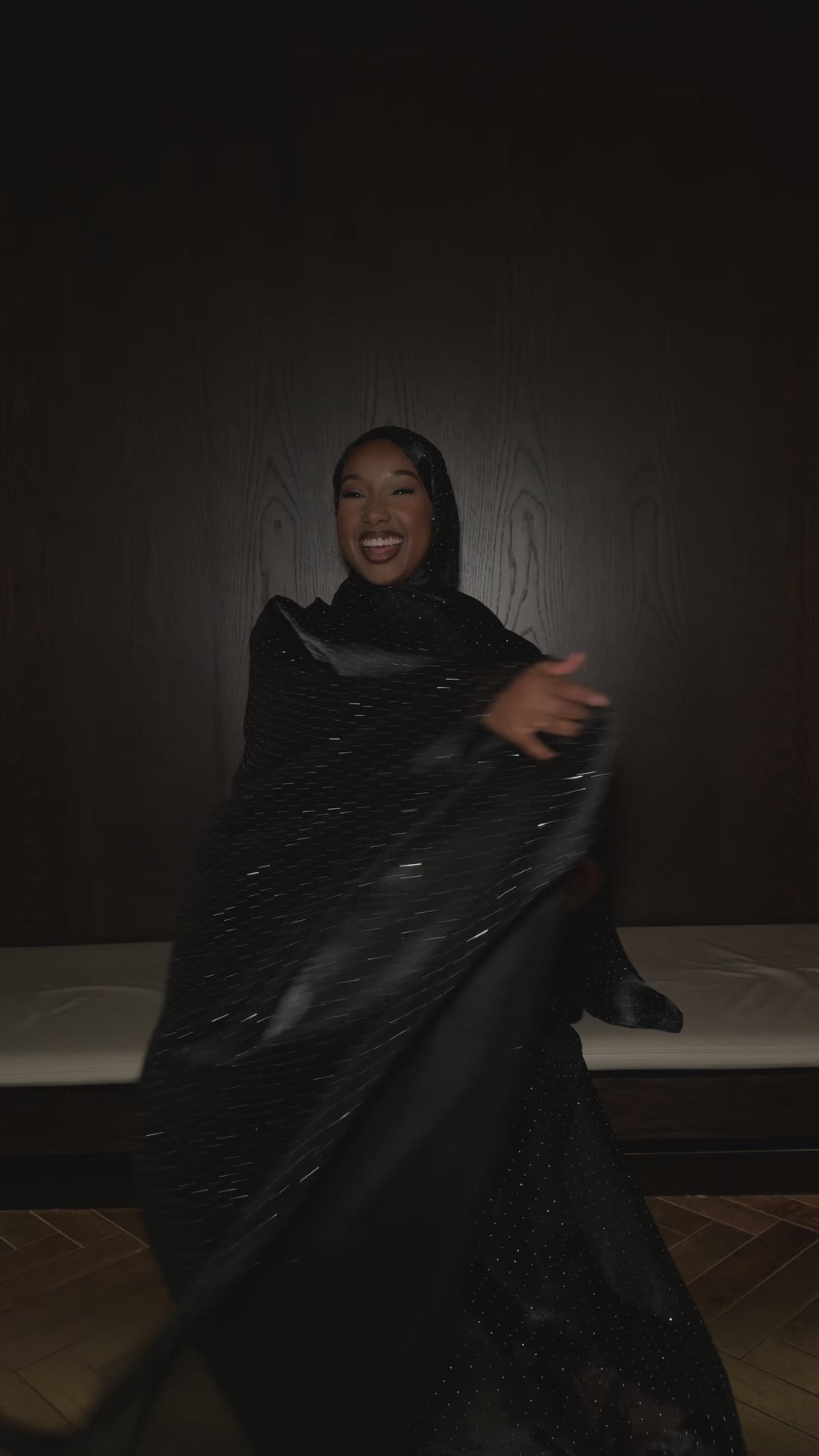 BLACK SPARKLY LUXURY ABAYA