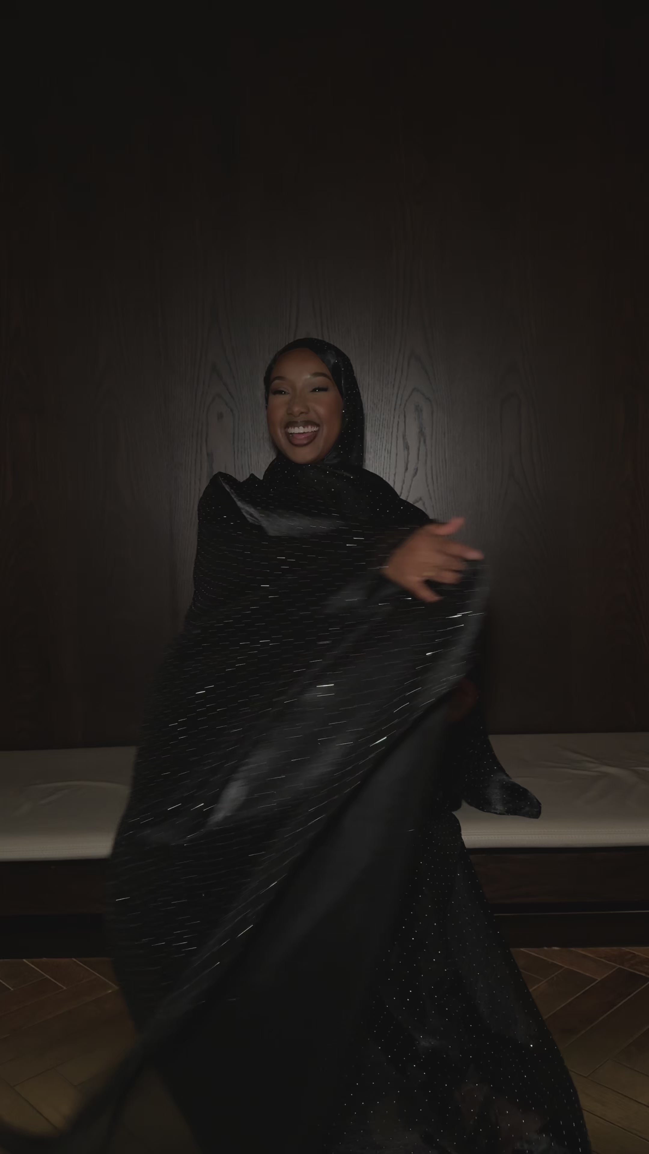 BLACK SPARKLY LUXURY ABAYA
